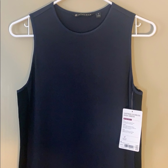 ATHLETA Sunstream Colorblock Midi Dress  Navy NWT - Picture 5 of 7